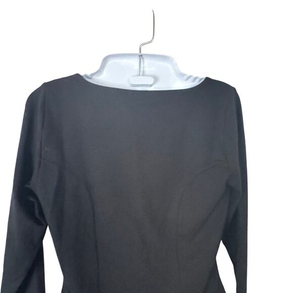 New SKIN WORLDWIDE Bodycon Square Neck Mini Long Sleeve Black Women's Sz 2 - Picture 10 of 13